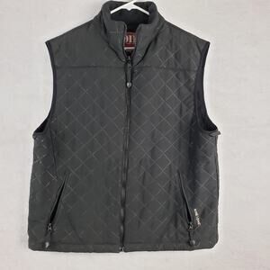Airtime 911 Men's L Quilted Zip Up Vest‎ Solid Black Utility Outdoor Layering